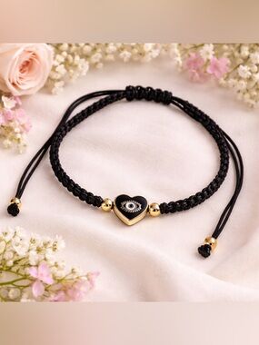 Black Heart 🖤 Evil Eye Bracelet